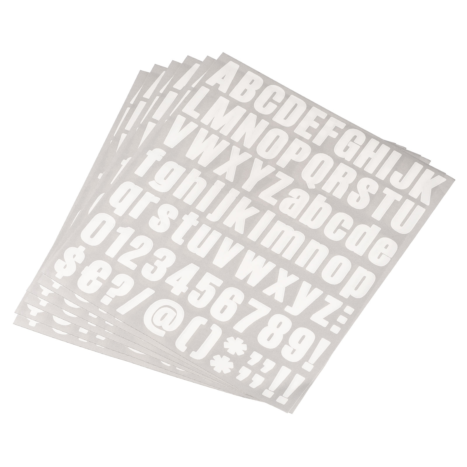 1 inch Self Adhesive Waterproof Vinyl Letter Number Stickers 6 Sheet White
